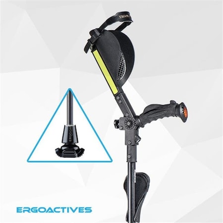 Ergoactives Ergoactives A001 Ergobaum 6G Adults Pair Crutches; Black A001